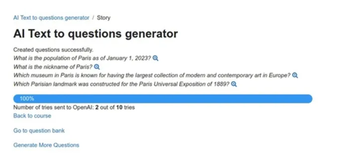 Ai text to questions